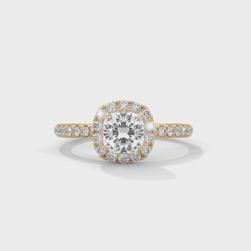 14K Yellow Gold 18K Yellow Gold Cushion