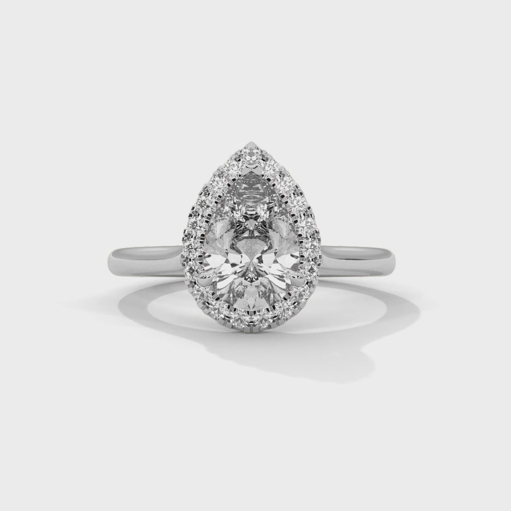 14K White Gold 18K White Gold Platinum Pear