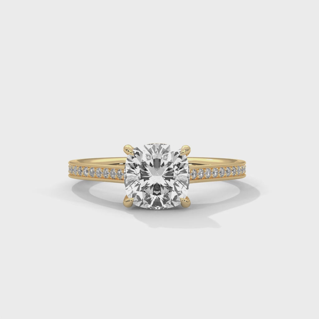 14K Yellow Gold 18K Yellow Gold Cushion