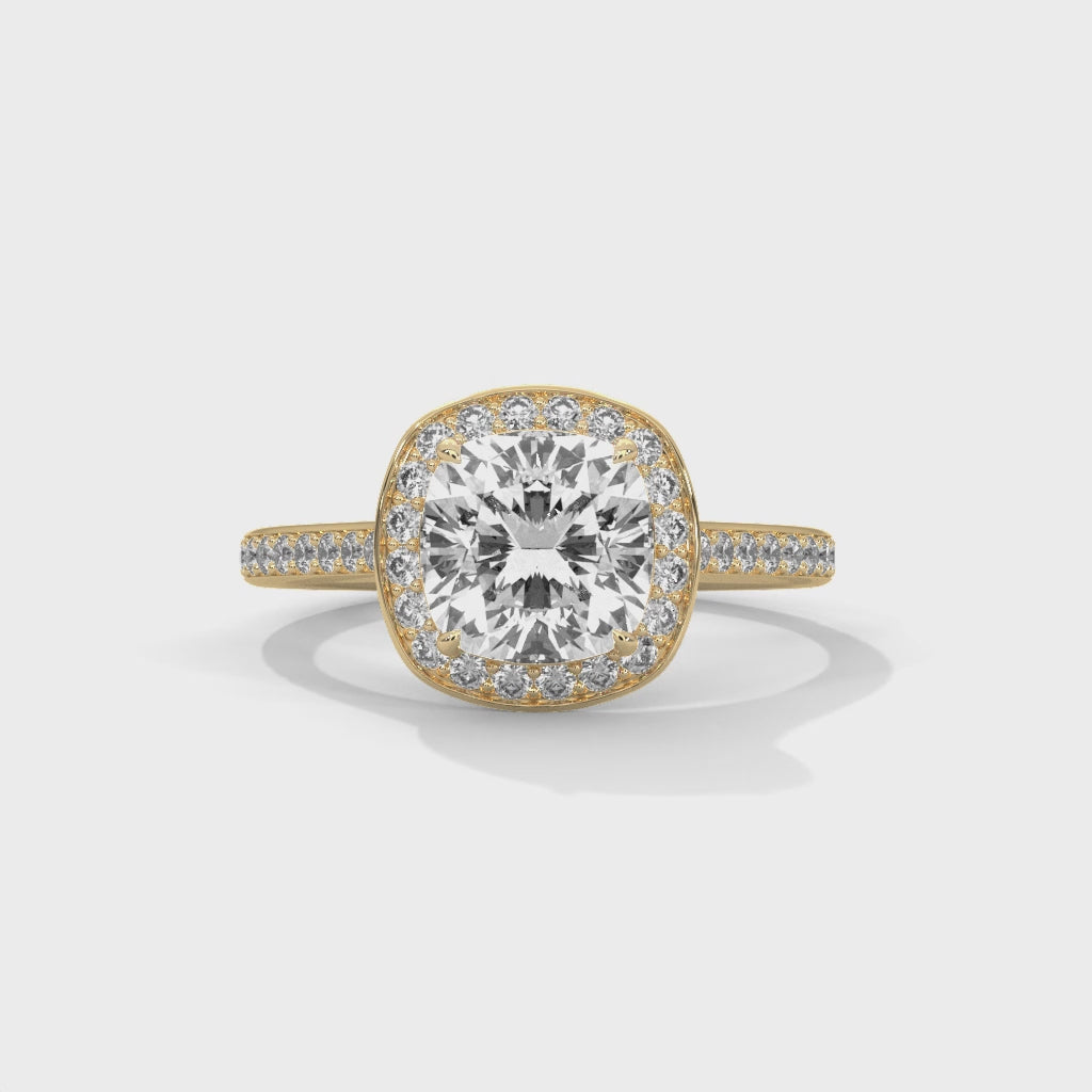 14K Yellow Gold 18K Yellow Gold Cushion