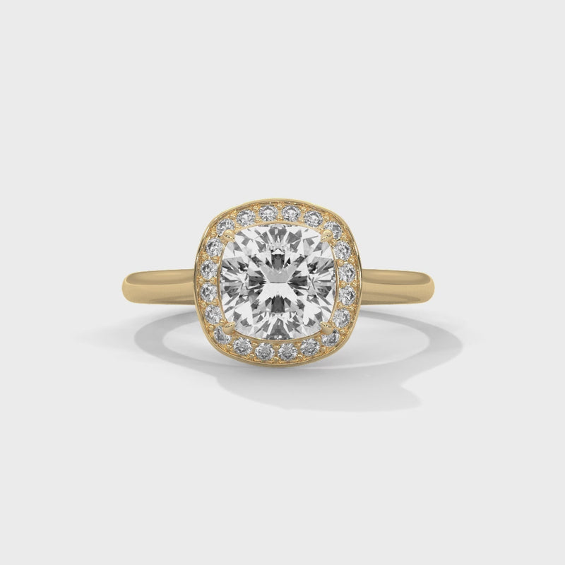 14K Yellow Gold 18K Yellow Gold Cushion