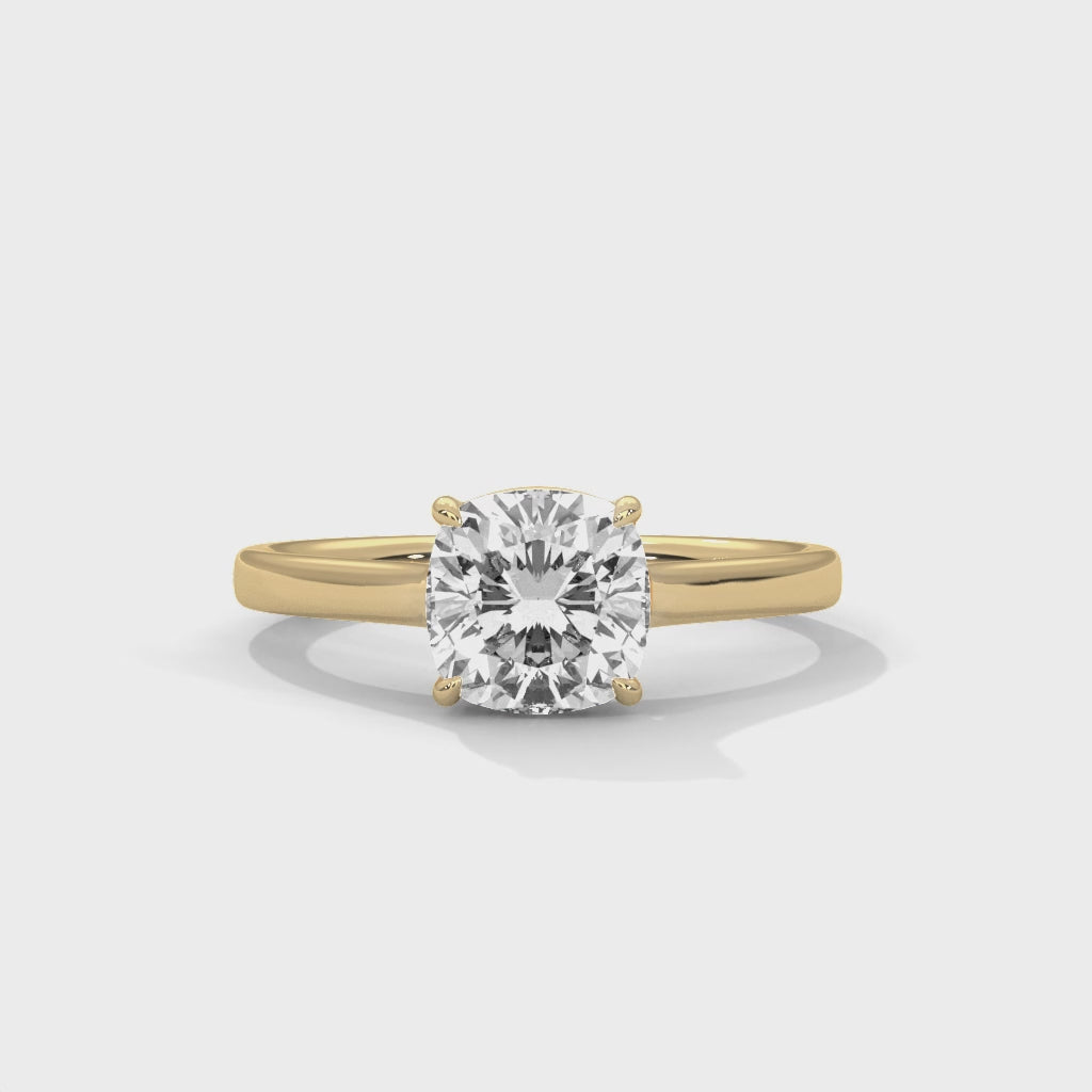 14K Yellow Gold 18K Yellow Gold Cushion