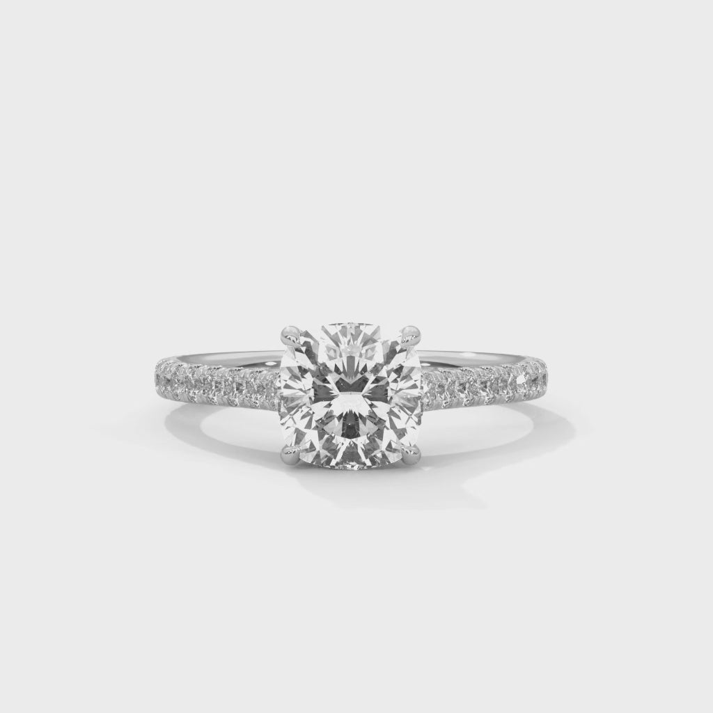 14K White Gold 18K White Gold Platinum Cushion
