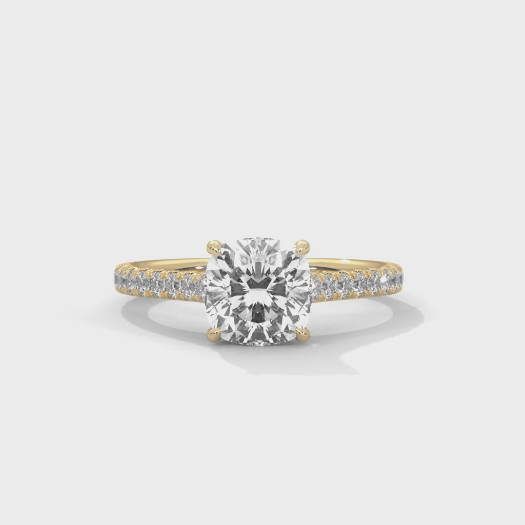 14K Yellow Gold 18K Yellow Gold Cushion