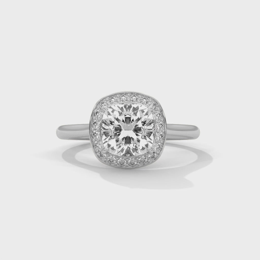 14K White Gold 18K White Gold Platinum Cushion