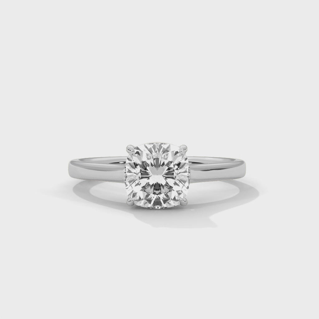 14K White Gold 18K White Gold Platinum Cushion