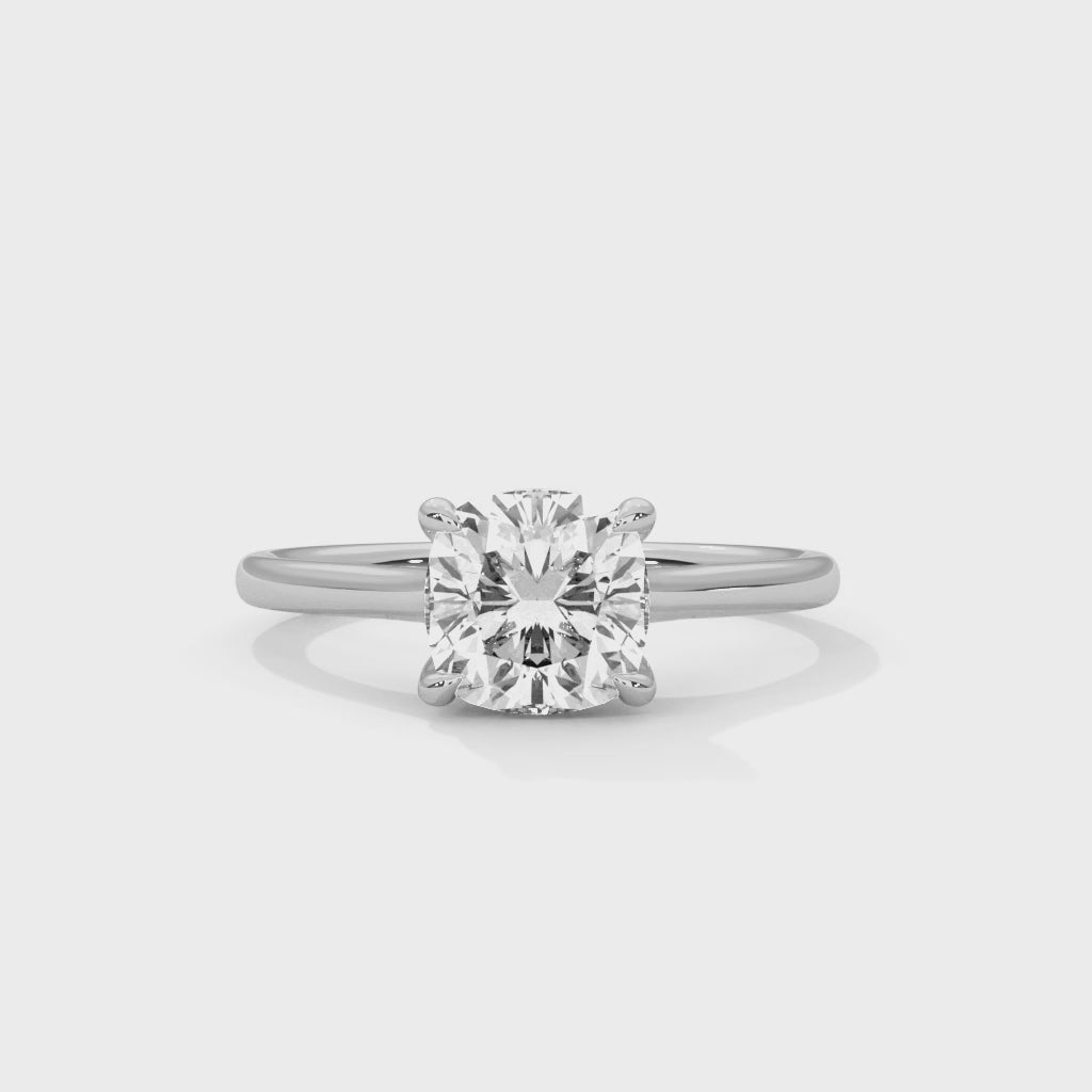 14K White Gold 18K White Gold Platinum Cushion