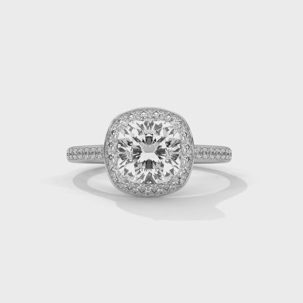 14K White Gold 18K White Gold Platinum Cushion