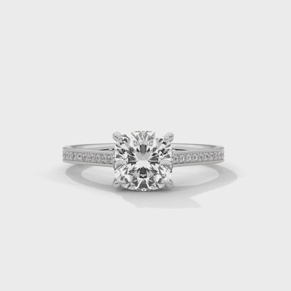 14K White Gold 18K White Gold Platinum Cushion